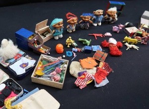 lot 116 image: ADORABLE TROLL COLLECTION 2.5 INCHES TALL AND LOTS OF CLOTHES AND ACCESSORIES