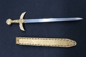 lot 161 image: GOLD LETTER OPENER  DAGGER
