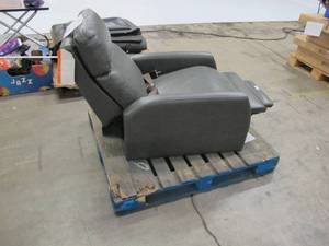 lot 188 image: Decklyn Leather Pushback Recliner in Gray - Works - Excellent Condition