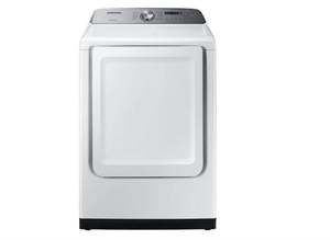 lot 197 image: Samsung DVE50R5200W - 7.4 Cu. Ft. Electric Dryer with 10 Cycles and Sensor Dry - White
