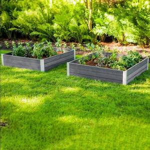 lot 237 image: Vita 4x4x11 Urbana Raised Garden Bed, 2-pack Slate Gray