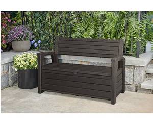 lot 247 image: Keter Hudson Plastic Storage Bench, Non-Brushed Brown