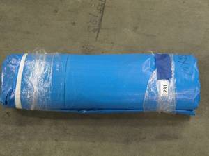 lot 281 image: 10 x 29 9 oz. Black Vinyl Tarp w Advertisement  Reused Billboard  9 mil Lightweight Heavy Duty - A Grade