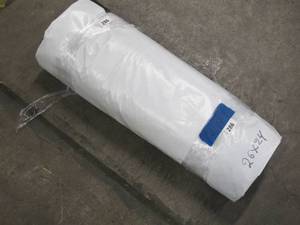 lot 286 image: 24 x 26 9 oz. Black Vinyl Tarp w Advertisement  Reused Billboard  9 mil Lightweight Heavy Duty - A Grade