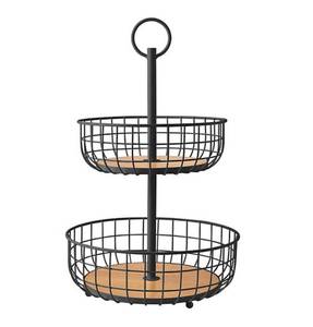lot 339 image: Members Mark 2 Tier Wire Basket Stand - Black