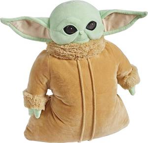 lot 359 image: NEW Pillow Pets The Child Grogu Stuffed Animal, Disney Star Wars The Mandalorian Plush Toy, Green