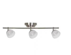 lot 361 image: NEW Hampton Bay Madison 2 ft. 3-Light Satin Nickel LED Fixed Track with 400 LMHead 1000027118