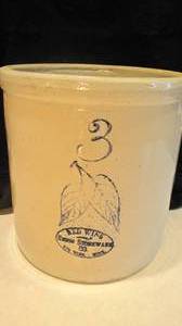 3 Gallon Birch Leaf Red Wing Crock