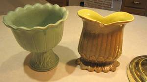Brown and Lime Red WIng Stoneware p...