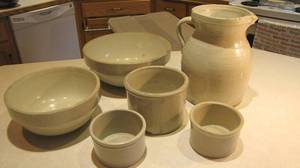 Set of unbranded matching glazed st...