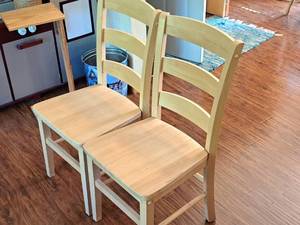 lot 30 image: Lot of (2) Wood Dining Chairs