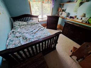 lot 44 image: Baby Cache Wood Bedroom Set - Bed, Dresser, Dresser