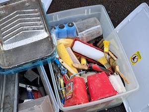 lot 109 image: Painting Supplies - Roller, Brushes, Pans