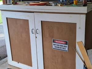 lot 9 image: Wood Storage Shed 2-door 75x47x57