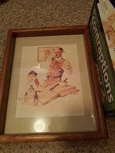 lot 259 image: Wall Art - The Pharmacist by Norman Rockwell , Wood FrameSingle MatteGlass