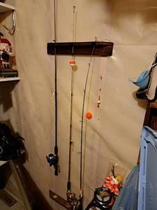 lot 291 image: (3) Rod with Reel, Gear Holder