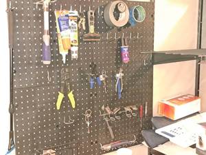 lot 296 image: Tool Wall Unit and Hand Tools