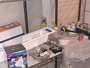 lot 299 image: Misc. Items - Color 1000 BR30 Light Bulb, Storage Tub, Drainage Tub, RC Controller, and more
