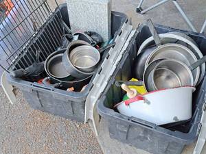lot 180 image: Lot of (2 Totes) CampingCooking Equipment