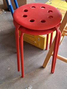 lot 224 image: Lot of (2) PlasticMetal Swivel Stool