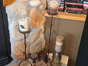 lot 343 image: Lot of (5) Assorted Candleholders