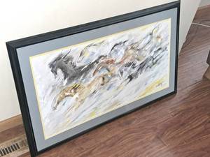 lot 374 image: Artwork - Wild Horses Signed , FramedSingle Matte