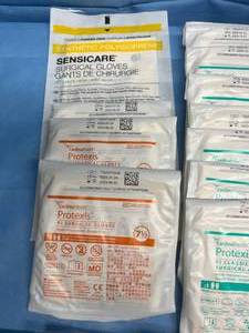 lot 35 image: Lot of 60 Pairs NEW Various Polyisoprene Surgical Gloves (Cardinal Health, GAMMEX, Molnlycke) See Description & Pictures For Details
