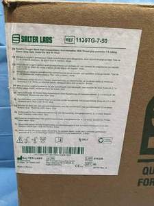 lot 63 image: MSRP $250  2 Cases New Salter Labs - 1130TG-7-50 - Masks, pediatric, oxygen, high concentration, non-rebreathing, elastic strap, 7 feet tube with thread