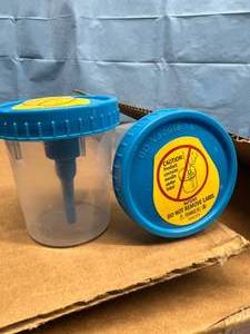 lot 72 image: MSRP $300  1 Case (200cs) NEW BD Vacutainer Urine Collection Cups 364975 wIntegrated Transfer Device&nbspExpiration 923