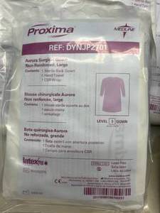 lot 79 image: Lot Of 30 NEW In Package Medline Proxima Aurora Non-Reinforced Surgical Gowns Large DYNJP2701 - Each Package Comes With Gown, Hand Towel & CSR Wrap