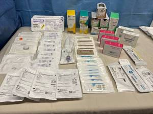 lot 15 image: Huge Lot of NEW Various Sutures Surgery Tools and Supplies (Sutures, Surgical Blades, Etc.)&nbspSee Description & Pictures For Details