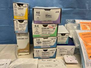 lot 16 image: Huge Lot of Various NEW Sutures Surgery Tools (Sutures, Stitch Removal Kits, Surgical Blades, Etc.)&nbspSee Description & Pictures For Details