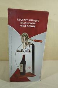 lot 33 image: Le Grape Antique Brass-Finish Wine Opener