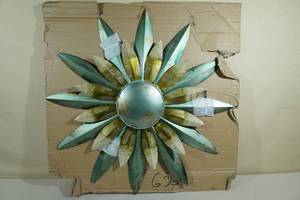 lot 53 image: Regal Art Sunburst Sun Wall Decor -Aqua