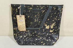 lot 58 image: Sixtease Leather and Hair Tote Bag 12x14x3.5, 9 Handle Drop