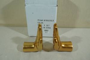 lot 85 image: Danya B. Decorative Gold Hands Bookend Set