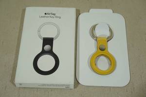lot 152 image: Apple AirTag Leather Key Ring -Yellow