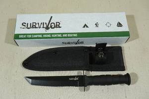 Survivor Tanto Blade Fixed Blade Knife with Sheath