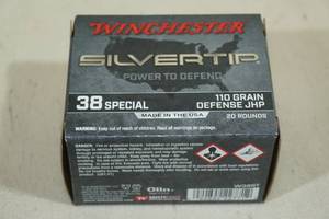 20 Winchester Silvertip 38 Special 110 Gr Defense JHP Ammo