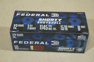 10 Federal Shorty 12 Gauge 1-34 8 Shot Shotshells