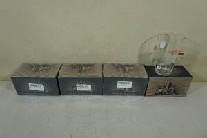 4 Lucky Shot Pint Glasses with Bullet Come and Take It