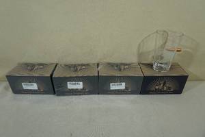 4 Lucky Shot Pint Glasses with Bullet USA