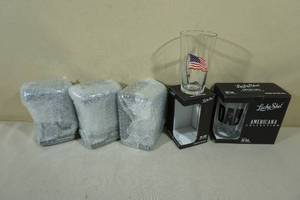6 Lucky Shot Pint Glasses Fishing Themed