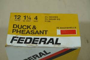 25 Federal Duck & Pheasant 12 Ga 2-34 4 Shot Shotshells