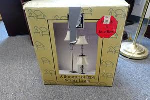 lot 210 image: 3 Piece Set Iron Scroll Lamps
