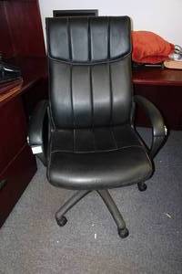 lot 208 image: Black Leather Office Chair