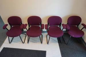 lot 361 image: 4 Purple Lobby Chairs