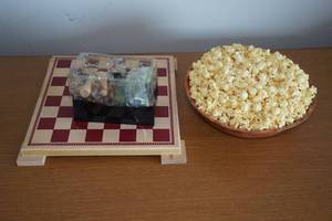 lot 416 image: Chinese CheckersChess Board Game with Artificial Popcorn Bowl