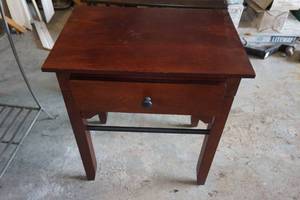 lot 148 image: Wood Side Table with Drawer - 26.5x16x23