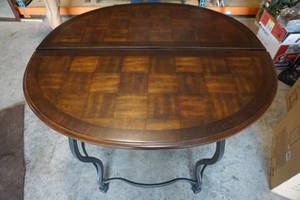 lot 145 image: 2 Wood Top Metal Frame Sofa Tables - 50x32x32